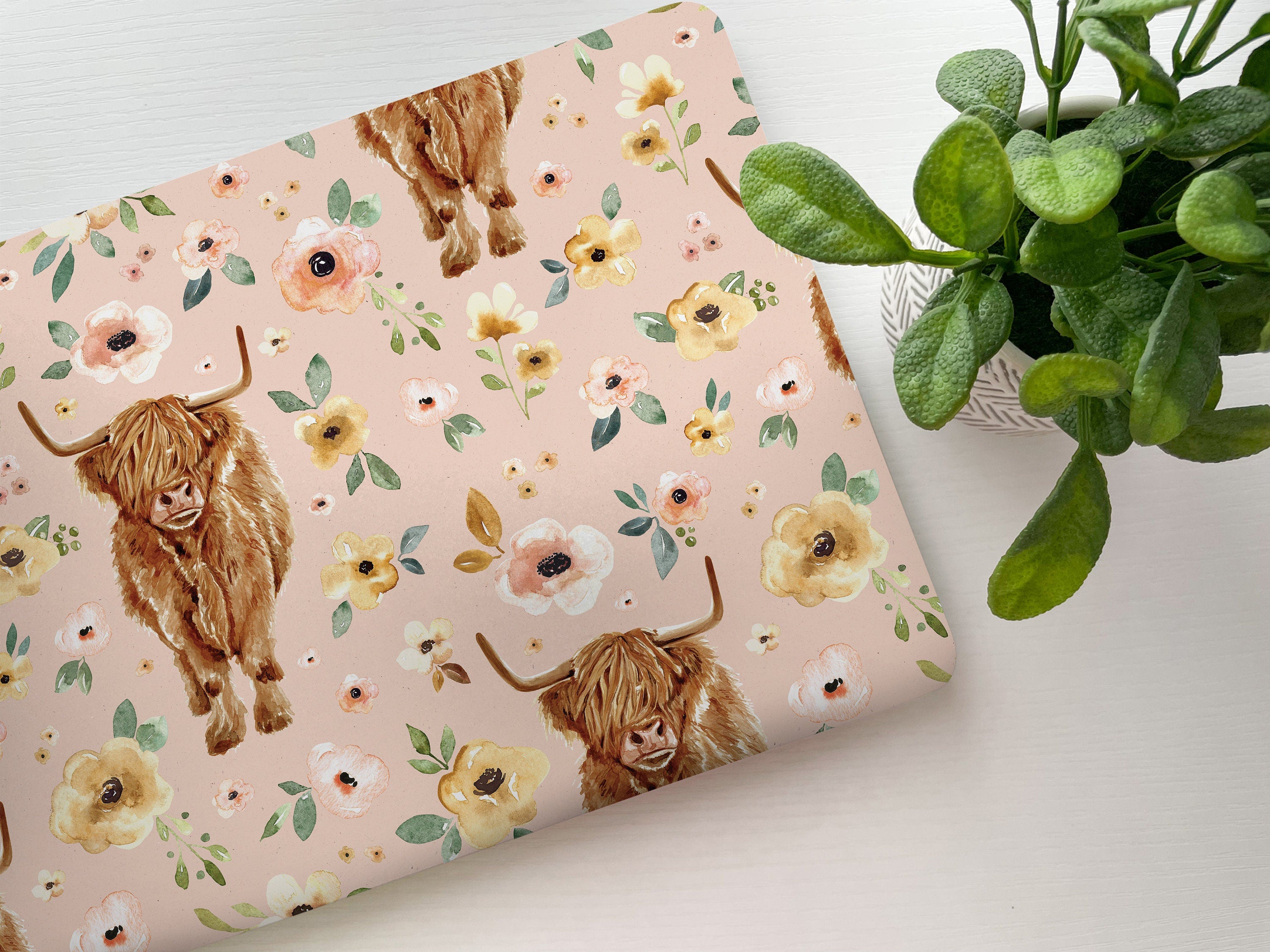 Highland Cow Laptop Skin, Laptop Cover, Laptop Skins, Removable