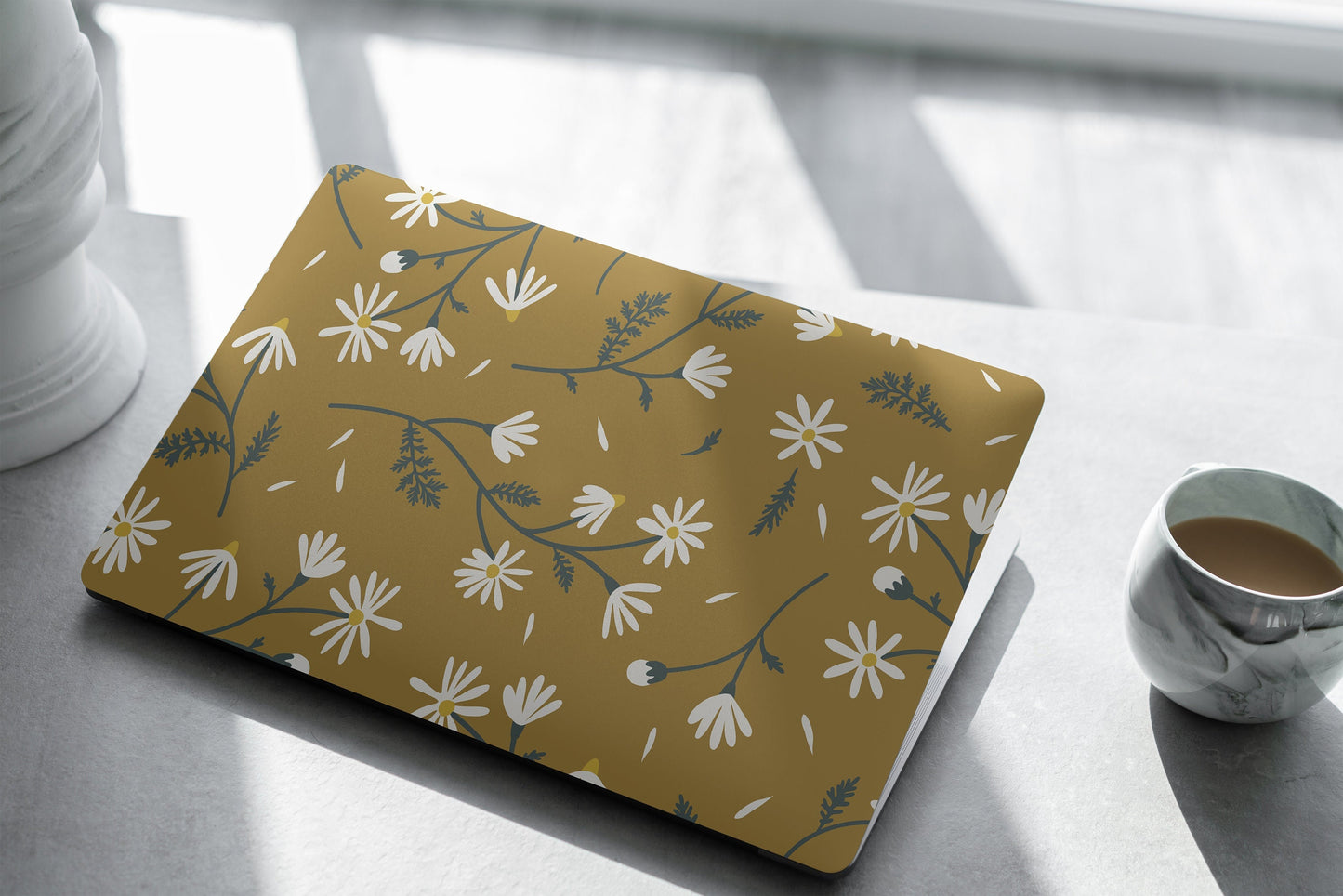 Golden Daisy Laptop Skin, Laptop Cover, Laptop Skins, Removable Laptop Skins, Laptop Decal, Customized Laptop Skin, Laptop Stickers 312