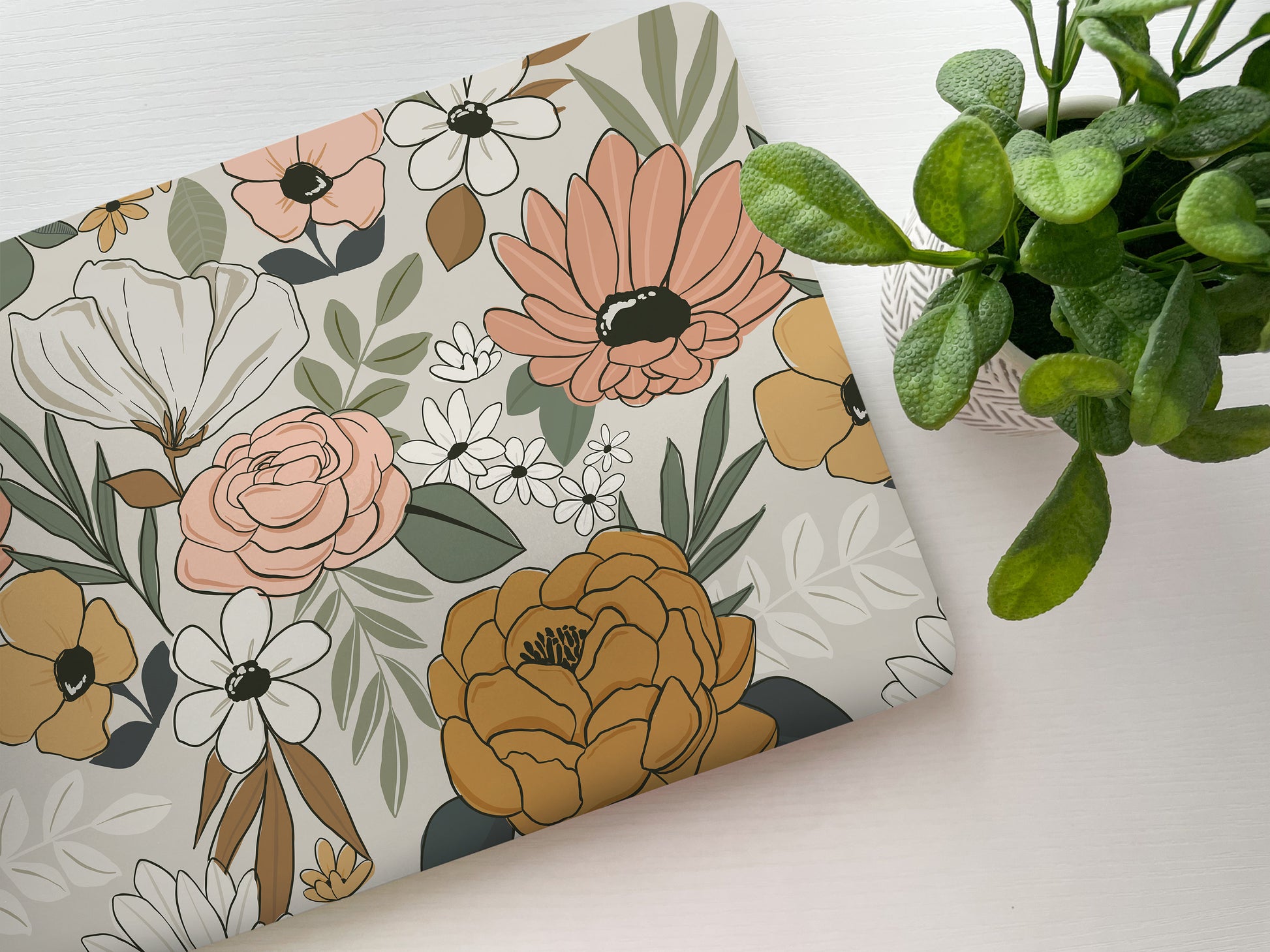 Vintage Floral Laptop Skin, Laptop Cover, Laptop Skins, Removable Laptop Skins, Laptop Decal, Customized Laptop Full Coverage Stickers, 14 - James & Inks