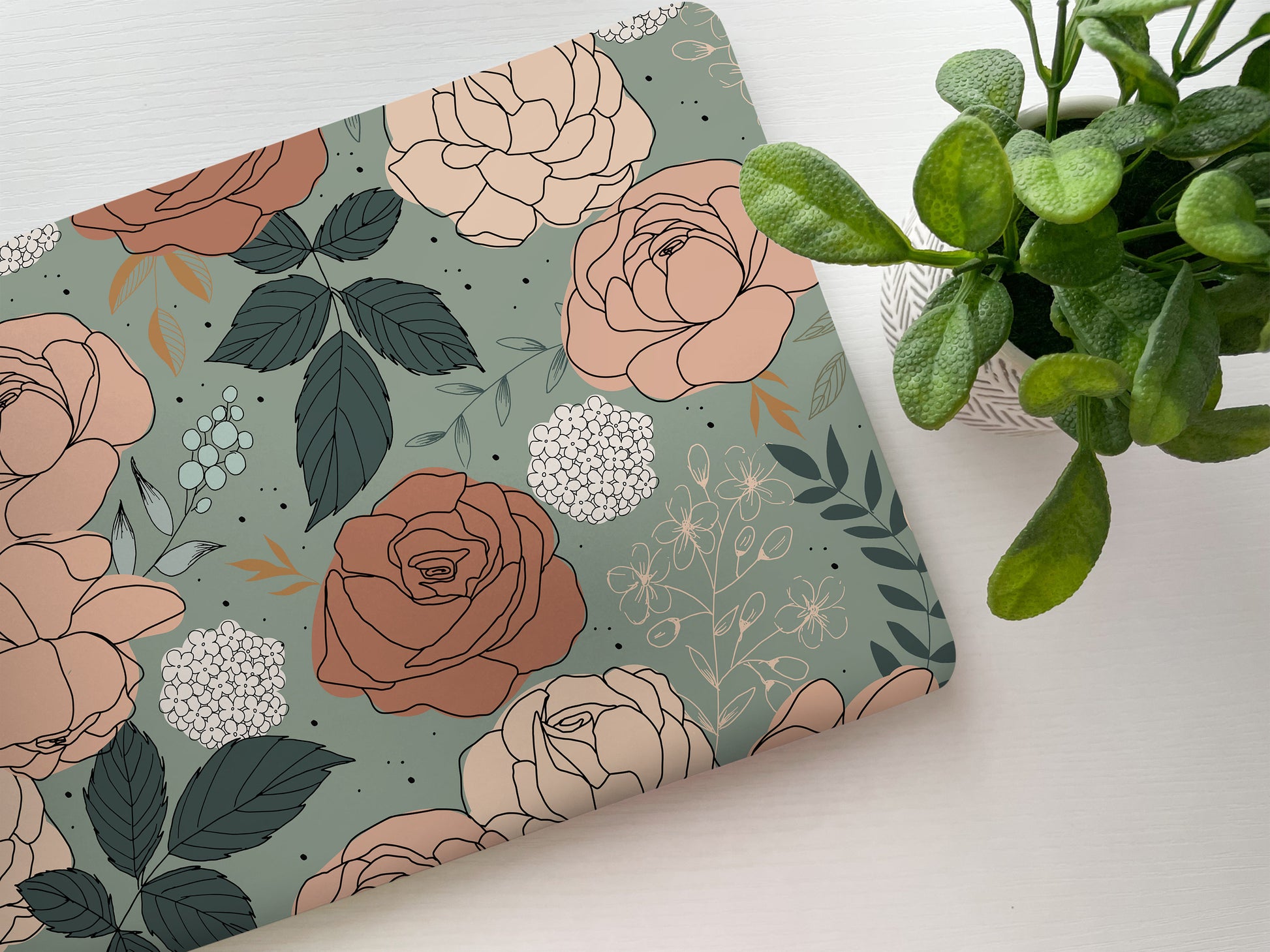 Floral Pattern Laptop Skin, Laptop Cover, Laptop Skins, Removable Laptop Skins, Laptop Decal, Customized Laptop Full Coverage Stickers, 17 - James & Inks