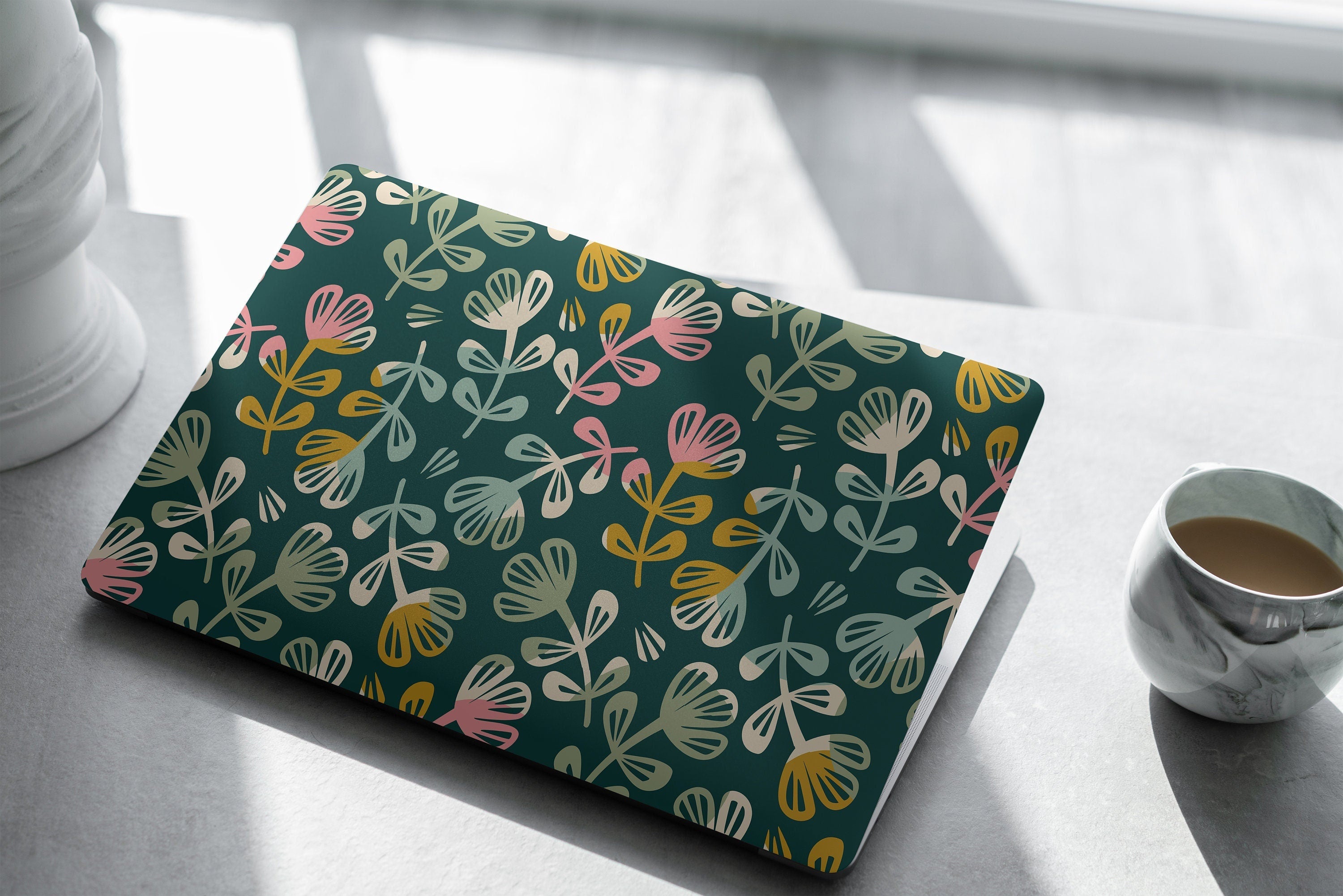 Lap Stickers Skin Abstract Floral Laptop Skin, Laptop Cover, Laptop Skins, Removable Lap ...