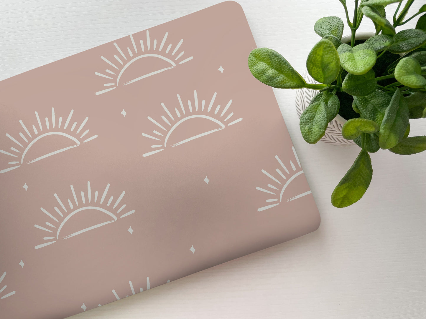 Pale Pink Sun Laptop Skin, Laptop Cover, Laptop Skins, Removable Laptop Skins, Laptop Decal, Customized Laptop Full Coverage Stickers, 22 - James & Inks
