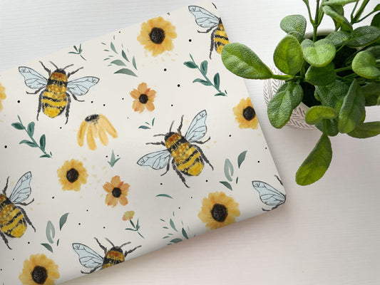 Honeybee Floral Laptop Skin, Laptop Cover, Laptop Skins, Removable Laptop Skins, Laptop Decal, Customized Laptop Full Coverage Stickers, 26 - James & Inks