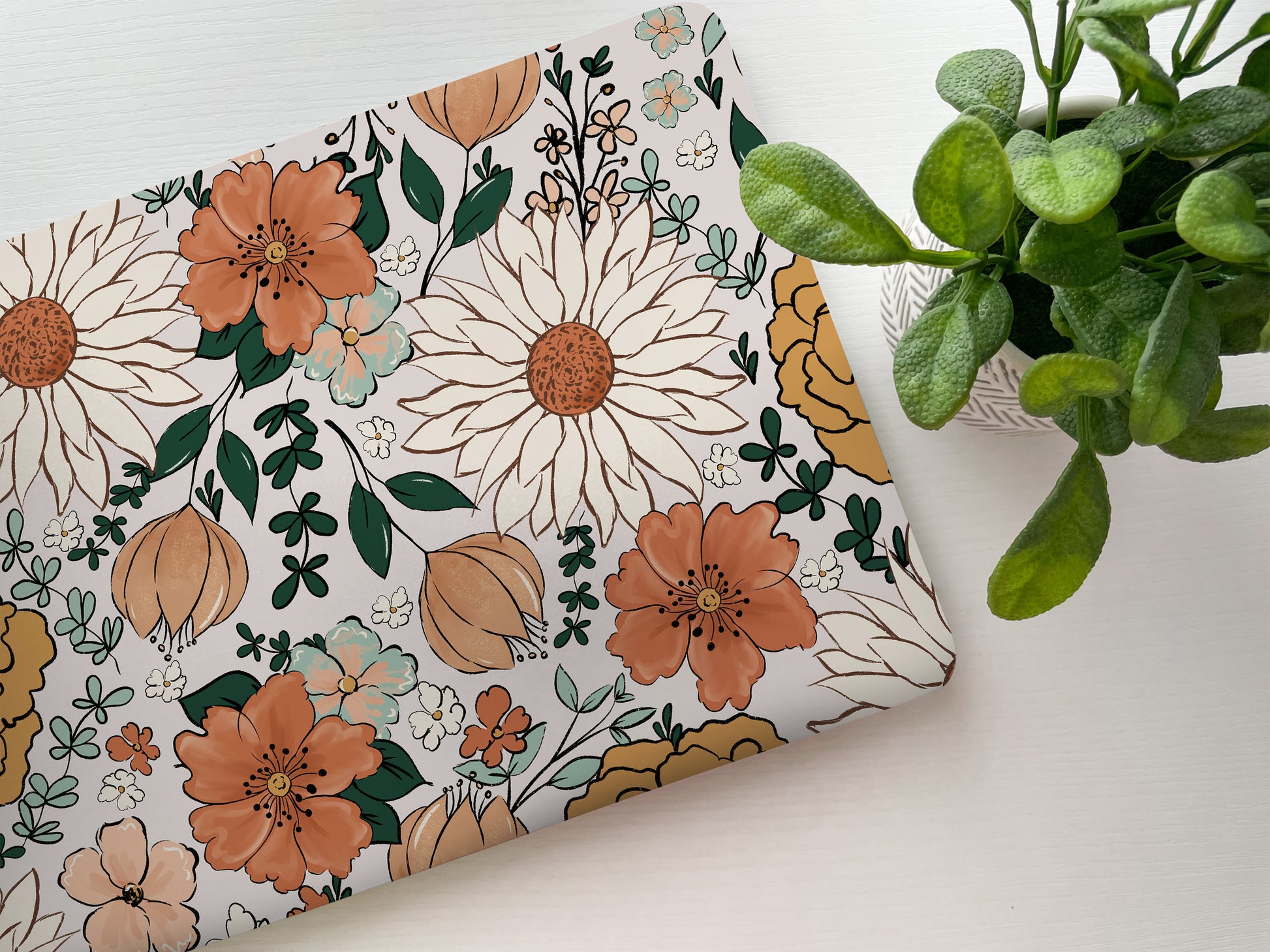 Vintage Floral Laptop Skin, Laptop Cover, Laptop Skins, Removable Laptop Skins, Laptop Decal, Customized Laptop Full Coverage Stickers, 27 - James & Inks
