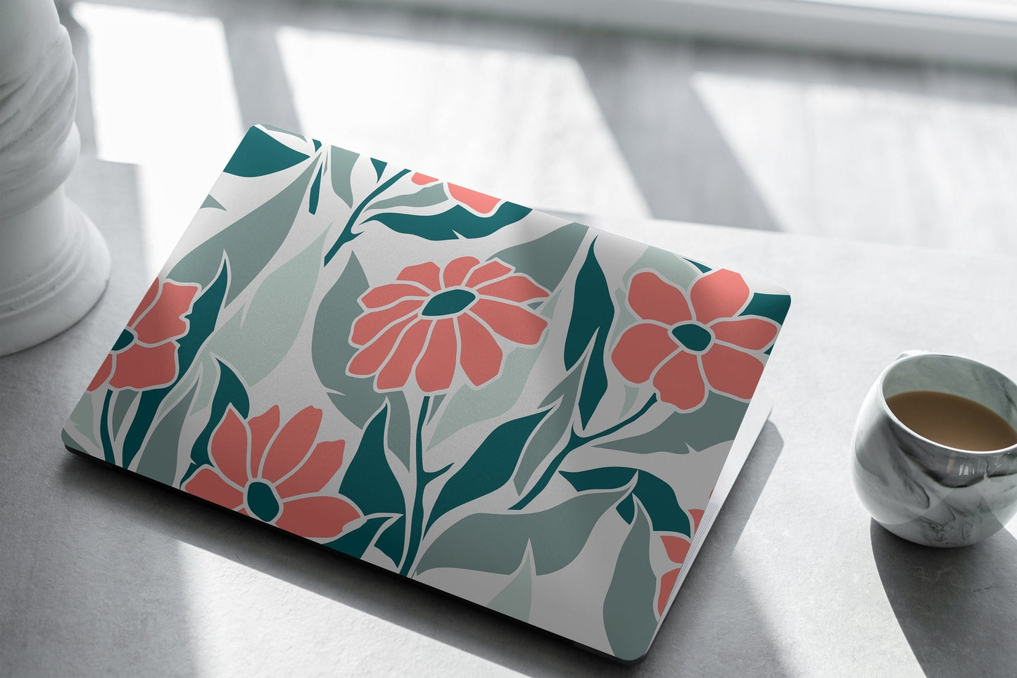 Abstract Floral Laptop Skin, Laptop Cover, Laptop Skins, Removable Laptop Skins, Laptop Decal, Customized Laptop Full Coverage Stickers, 389 - James & Inks