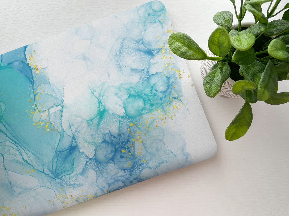 Lap Stickers Skin Blue Watercolor Laptop Skin, Laptop Cover, Laptop Skins, Removable Lap ...
