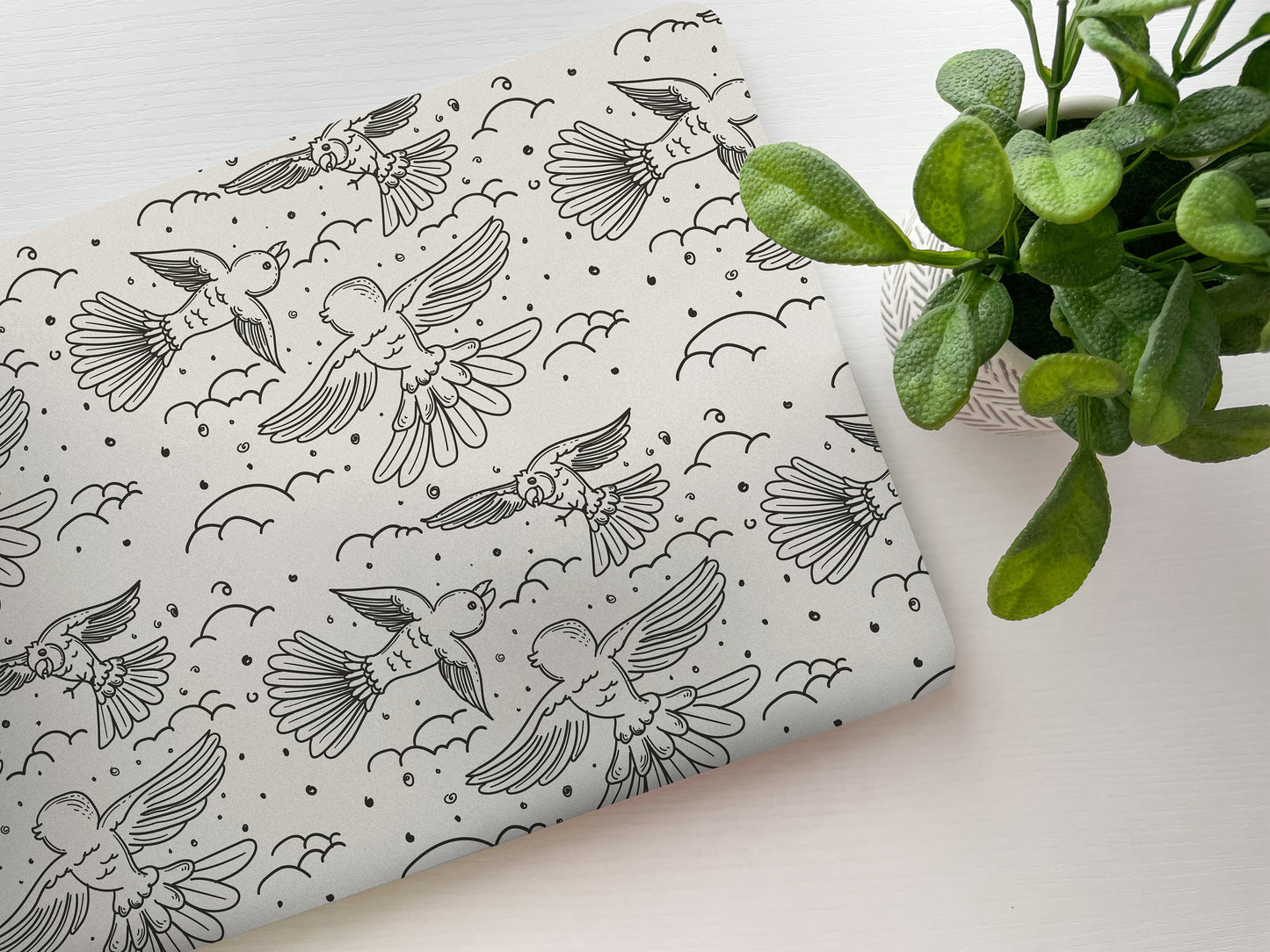 Black White Bird Laptop Skin, Laptop Cover, Laptop Skins, Removable Laptop Skins, Laptop Decal, Customized Laptop Skin, Laptop Stickers 132 - James & Inks