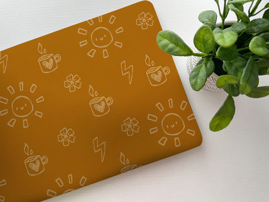 Sun and Coffee Laptop Skin, Laptop Cover, Laptop Skins, Removable Laptop Skins, Laptop Decal, Customized Laptop Skin, Laptop Stickers 135 - James & Inks