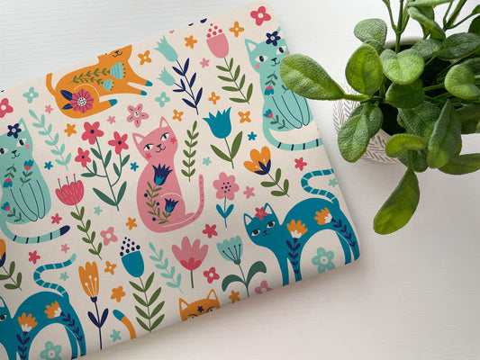 Floral Cats Laptop Skin, Laptop Cover, Laptop Skins, Removable Laptop Skins, Laptop Decal, Customized Laptop Skin, Laptop Stickers 136 - James & Inks