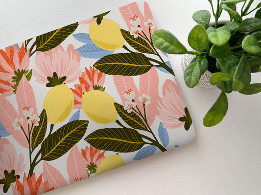Lemon Floral Laptop Skin, Laptop Cover, Laptop Skins, Removable Laptop Skins, Laptop Decal, Customized Laptop Skin, Laptop Stickers 170