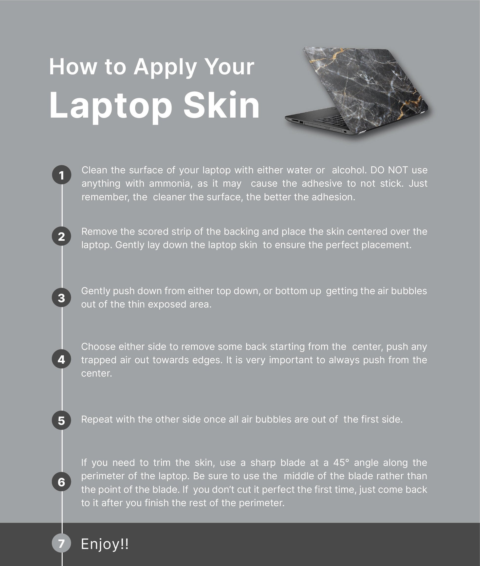 Floral Outline Laptop Skin, Laptop Cover, Laptop Skins, Removable Laptop Skins, Laptop Decal, Customized Laptop Full Coverage Stickers, 18 - James & Inks