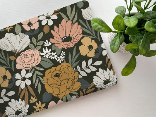 Boho Dark Floral Laptop Skin, Laptop Cover, Laptop Skins, Removable Laptop Skins, Laptop Decal, Customized Laptop Full Coverage Stickers, 7 - James & Inks