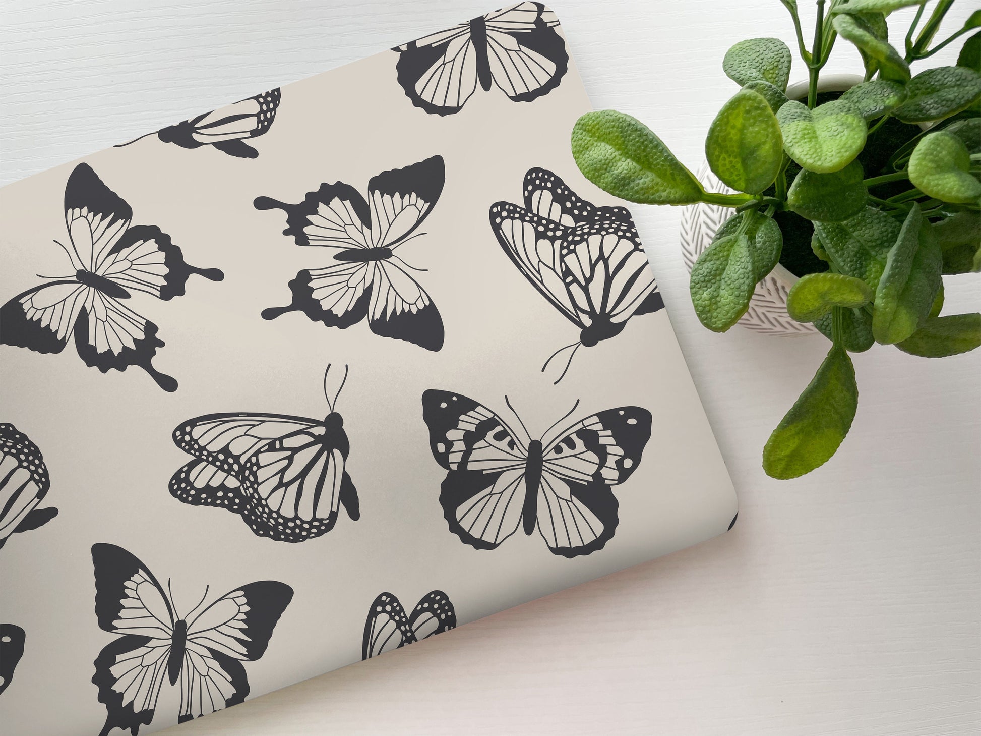 Black Butterfly Laptop Skin, Laptop Cover, Laptop Skins, Removable Laptop Skins, Laptop Decal, Customized Laptop Full Coverage Stickers, 16 - James & Inks