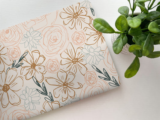 Floral Outline Laptop Skin, Laptop Cover, Laptop Skins, Removable Laptop Skins, Laptop Decal, Customized Laptop Full Coverage Stickers, 18 - James & Inks