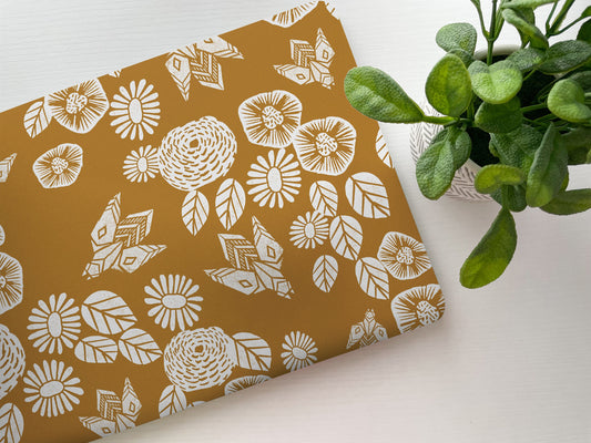Golden Floral Laptop Skin, Laptop Cover, Laptop Skins, Removable Laptop Skins, Laptop Decal, Customized Laptop Accessories Laptop Sticker 34 - James & Inks