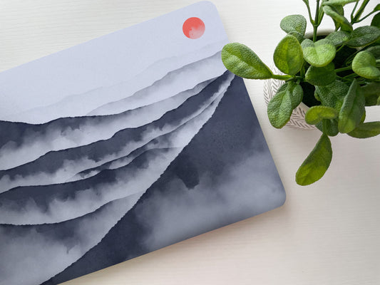 Watercolor Mountains Laptop Skin, Laptop Cover, Laptop Skins, Removable Laptop Skins, Laptop Decal, Customized Laptop, Laptop Stickers 62 - James & Inks