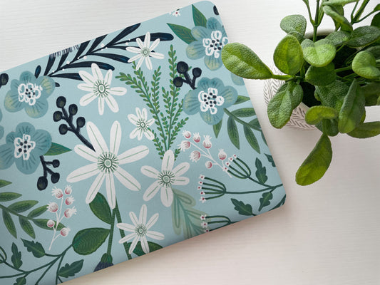Blue Floral Laptop Skin, Laptop Cover, Laptop Skins, Removable Laptop Skins, Laptop Decal, Customized Laptop Skin, Laptop Stickers 113 - James & Inks