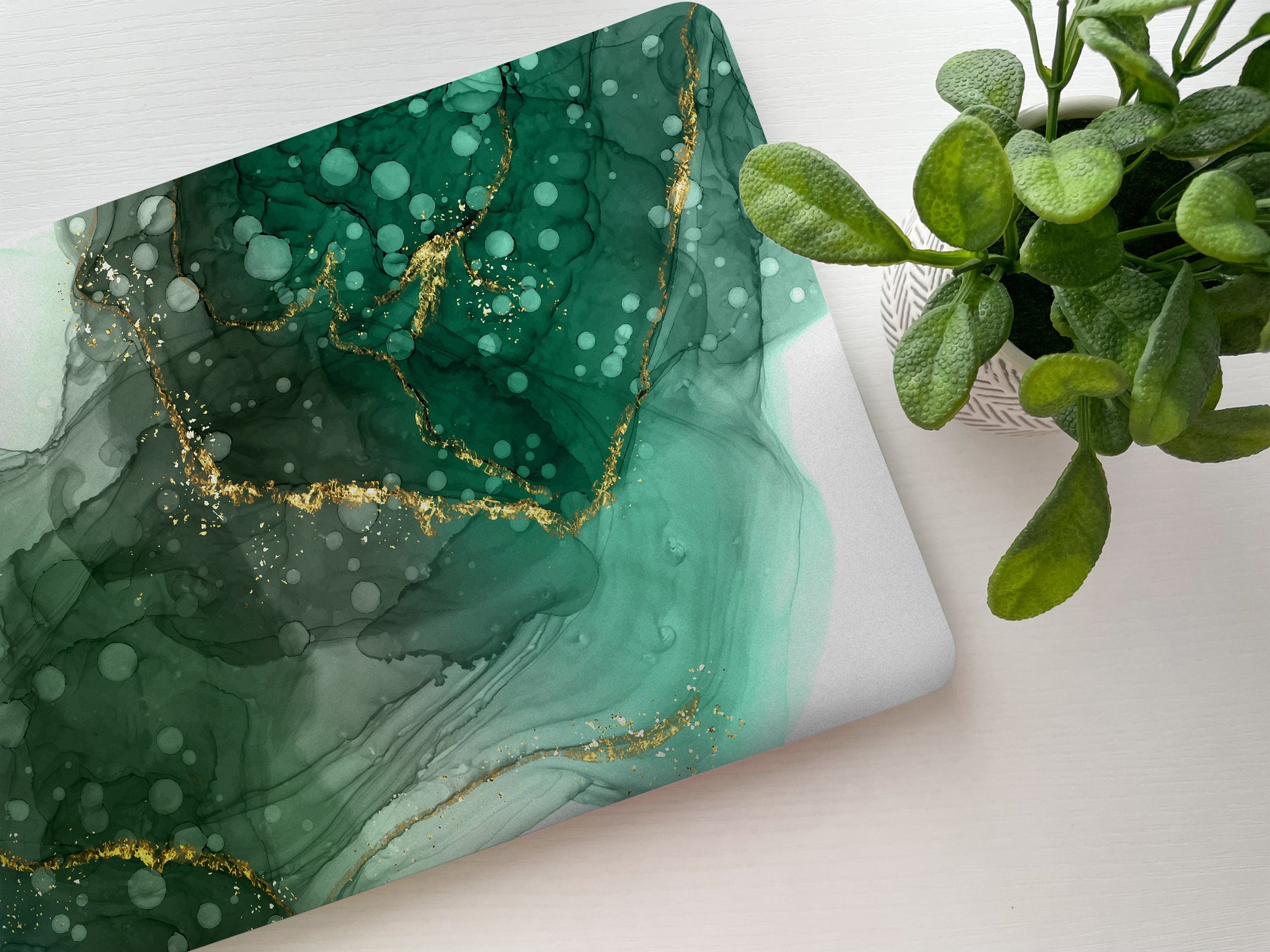 Green Watercolor Laptop Skin, Laptop Cover, Laptop Skins, Removable Laptop Skins, Laptop Decal, Customized Laptop Skin, Laptop Stickers 137 - James & Inks