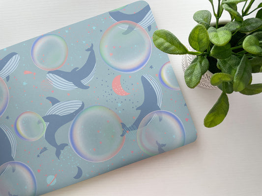 Bubbles Whales Laptop Skin, Laptop Cover, Laptop Skins, Removable Laptop Skins, Laptop Decal, Customized Laptop Skin, Laptop Stickers 190