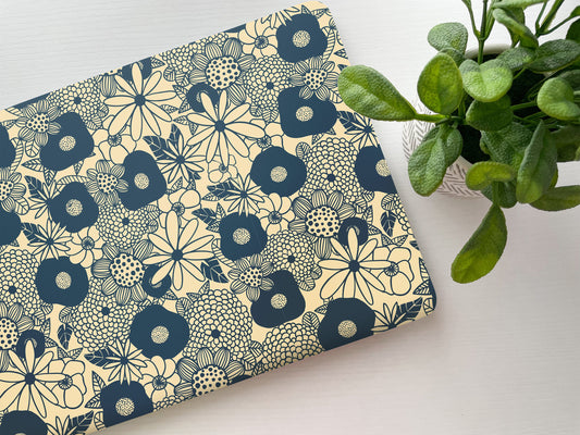 Blue Florals Laptop Skin, Laptop Cover, Laptop Skins, Removable Laptop Skins, Laptop Decal, Customized Laptop Skin, Laptop Stickers 260