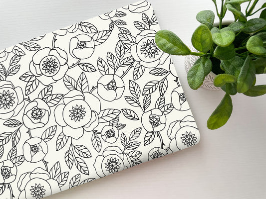 Outline Floral Laptop Skin, Laptop Cover, Laptop Skins, Removable Laptop Skins, Laptop Decal, Customized Laptop Skin, Laptop Stickers 274