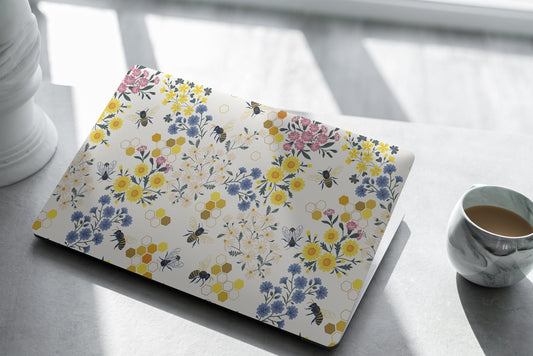 Floral Honeycomb Laptop Skin, Laptop Cover, Laptop Skins, Removable Laptop Skins, Laptop Decal, Customized Laptop Skin, Laptop Stickers 307