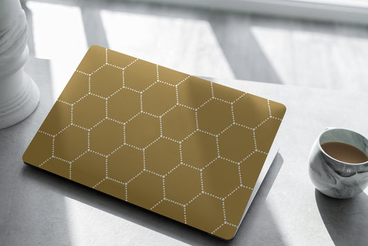 Golden Honeycomb Laptop Skin, Laptop Cover, Laptop Skins, Removable Laptop Skins, Laptop Decal, Customized Laptop Skin, Laptop Stickers 311