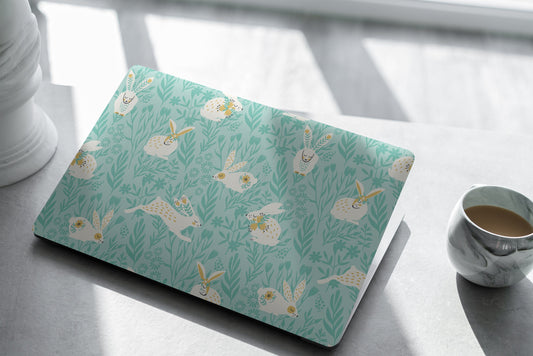 Bunny Garden Laptop Skin, Laptop Cover, Laptop Skins, Removable Laptop Skins, Laptop Decal, Customized Laptop Skin, Laptop Stickers 332