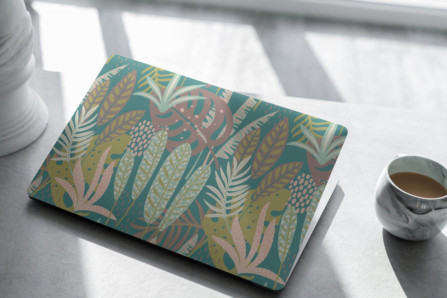 Tropical Leaves Laptop Skin, Laptop Cover, Laptop Skins, Removable Laptop Skins, Laptop Decal, Customized Laptop Skin, Laptop Stickers 380