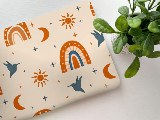 Boho Sun Rainbow Laptop Skin, Laptop Cover, Laptop Skins, Removable Laptop Skins, Laptop Decal, Customized Laptop Skin, Laptop Stickers 223