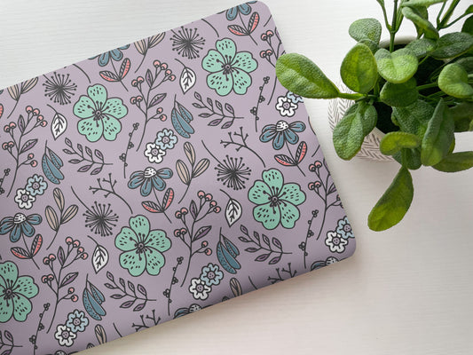 Purple Florals Laptop Skin, Laptop Cover, Laptop Skins, Removable Laptop Skins, Laptop Decal, Customized Laptop Skin, Laptop Stickers 234