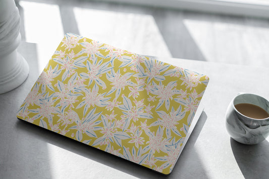 Yellow Floral Laptop Skin, Laptop Cover, Laptop Skins, Removable Laptop Skins, Laptop Decal, Customized Laptop Skin, Laptop Stickers 297