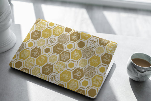 Floral Honeycomb Laptop Skin, Laptop Cover, Laptop Skins, Removable Laptop Skins, Laptop Decal, Customized Laptop Skin, Laptop Stickers 309