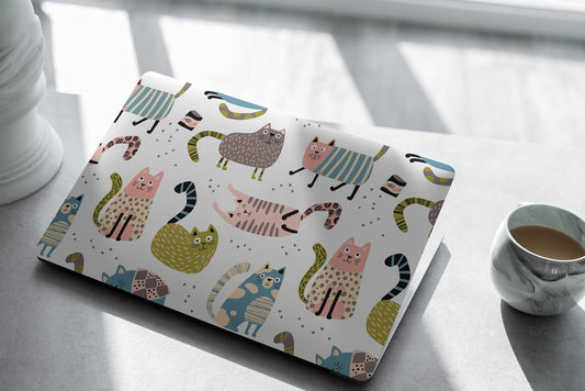 Happy Cats Laptop Skin, Laptop Cover, Laptop Skins, Removable Laptop Skins, Laptop Decal, Customized Laptop Skin, Laptop Stickers 400